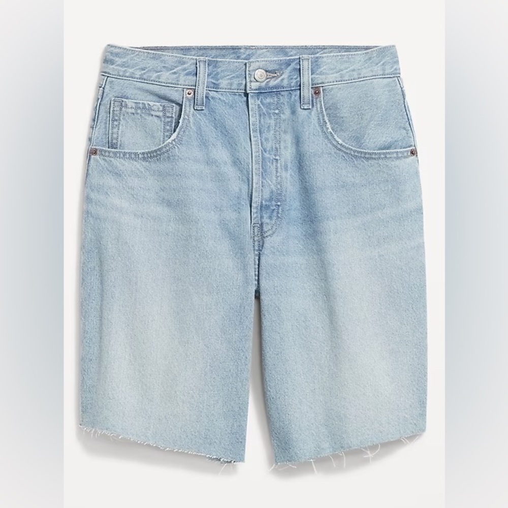 Mid-Rise Baggy Jean Bermuda Shorts -- 9-inch inseam BNWT